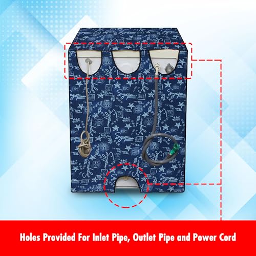 Image of Lithara Front Load Fully Automatic Washing Machine Cover for LG, Samsung, IFB, Whirlpool, Suitable for 7 kg & 7.5 KG - Waterproof, Dustproof Cover (Print-4)