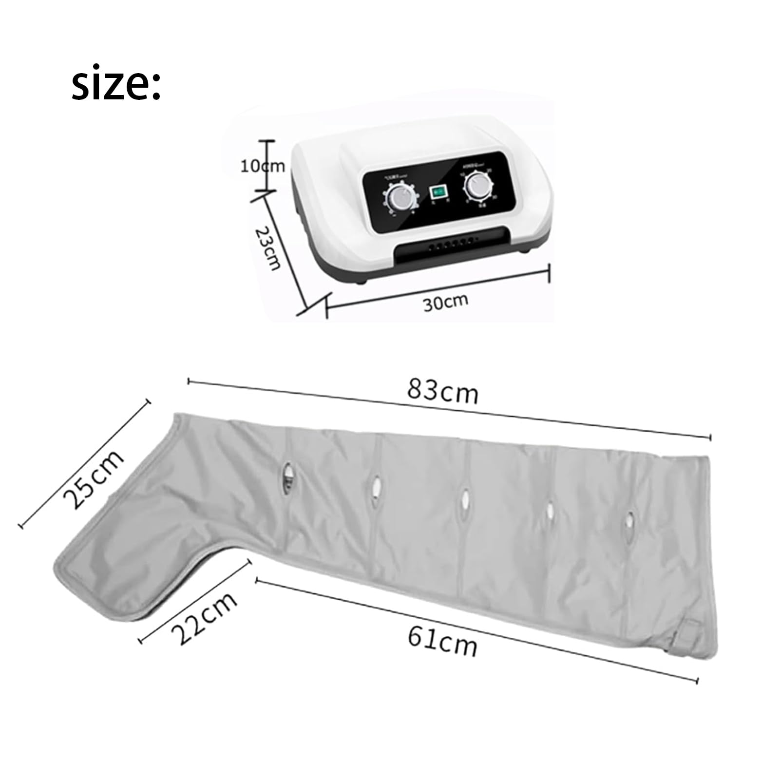 6-Kammer Air Compression Leg Massager L/XL, Elektrische Kompressionsmassage für Beine, Arme, Taille, Fuß – Lymphdrainage & Pressotherapie für bessere Durchblutung & Lipödem