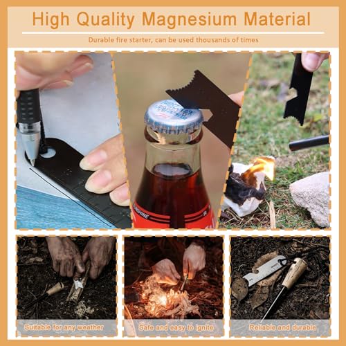 2-Pack-Fire-Starter-Survival-Tool-Flint-and-Steel-with-Ferro-Rods-Fire-Starters-for-CampfiresFire-Steel-with-Paracord-and-Whistle-for-Camping-Hiking-Hunting-Emergency-Rescue