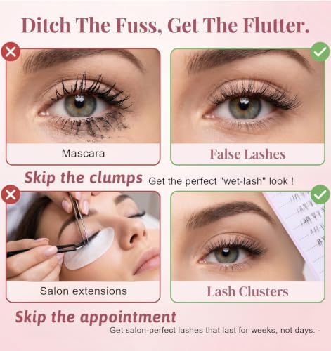80Pcs Lower Lash Clusters, 5-7MM Bottom Lashes Clusters with Clear Band