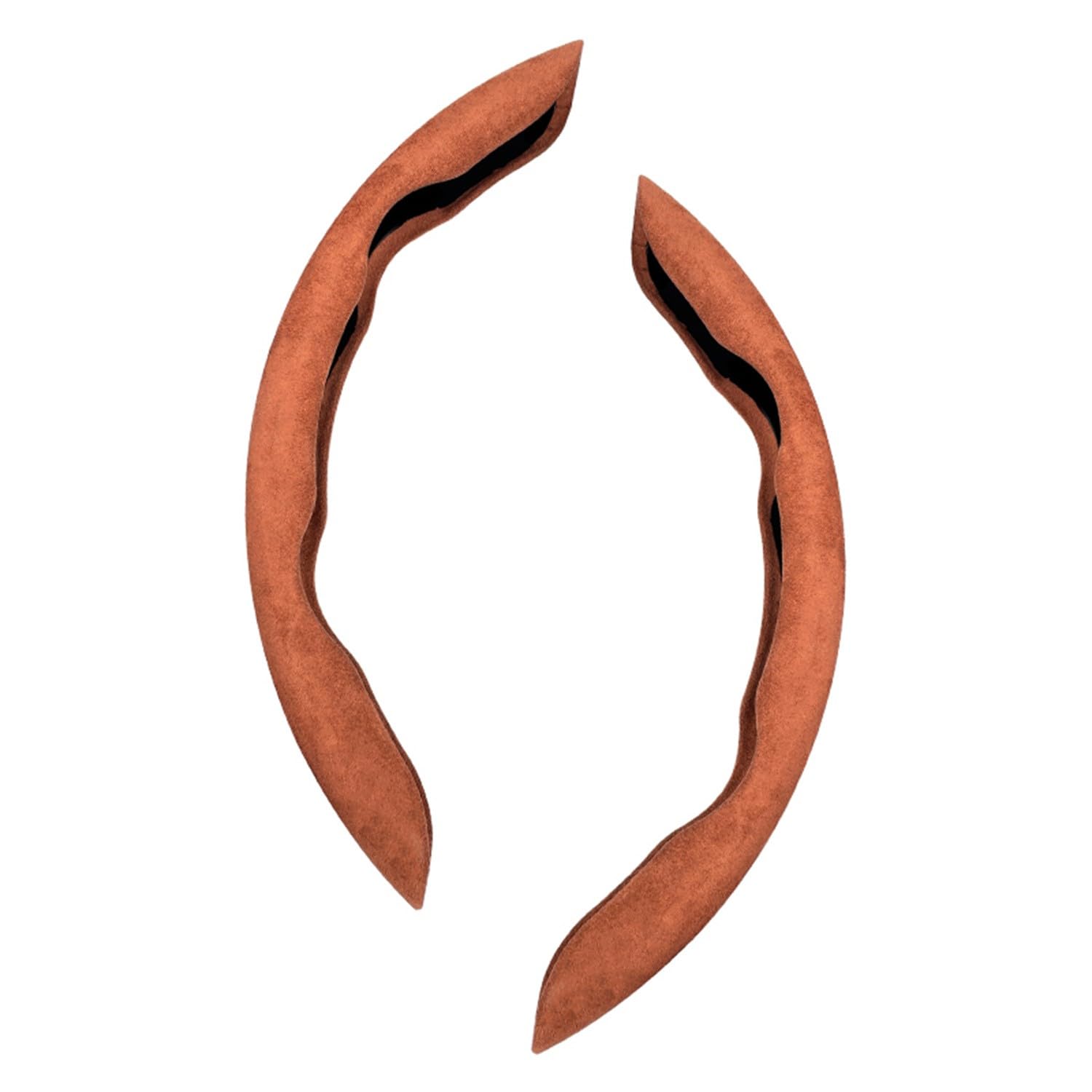 XENITE 2 Pcs for MG3 MG4 EV / MG5 / MG6 MG HS/MG Marvel R/MG ZS Suede Anti-Skid Segmented Steering Wheel Protective Covers Accessories Sweat-Absorbing Ultra-Thin.,C-Brown