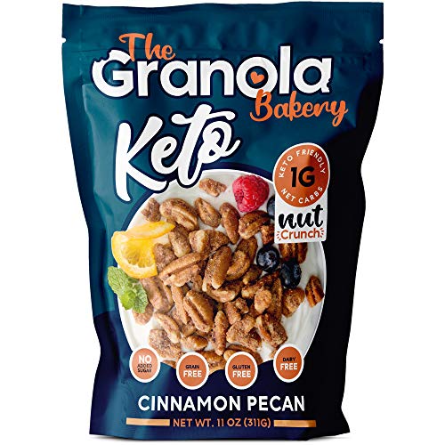 The Granola Bakery Keto Candied Pecans | Low Carb Keto Nut Snack | 2g Net Carb, Low Sugar | Small Batch, Hand Crafted | Cinnamon Pecan, 9.5 Ounces