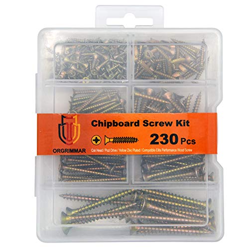 ORGRIMMAR Holzschraube Phillips Flachkopf Trockenbau Spanplattenschraube Pozi Drive Gelb Verzinkt Holz Innenausbau… – Bild 3