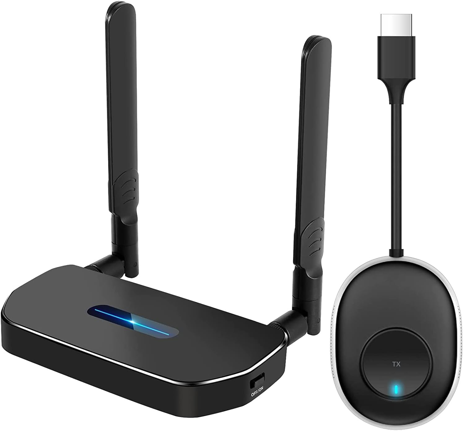 Tobo Wireless HDMI Transmitter and Receiver kit, Full HD 4K Presentation Equipment Adapter, Plug Play Streaming Media. Laptop, dongle, PC,PS4, Smart Phone to HDTV/Projector, TX*1+RX*1-Black