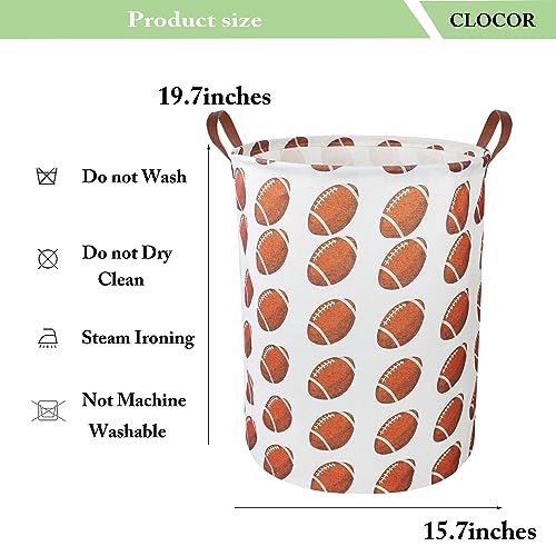 Image of CLOCOR Laundry Basket,Waterproof Laundry Hamper,Room Decor,Gift Basket(Rugby)