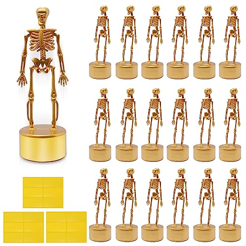 18 Pcs Halloween Best Costume Skeleton Trophy - Plastic Gold Skull Awards Prizes Trophies - Skeleton Costume Contest Awards Trophies - Halloween Party Supplies for Kids Adults Favor Party Game Prizes