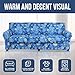 hyha Couch Cover, Floral Pattern, Stretch, Printed, 4 Pieces, Sofa Slipcovers, for 3 Separate Cushion Couch, Washable Furniture Protector for Dogs(Sofa, Starry Sky)