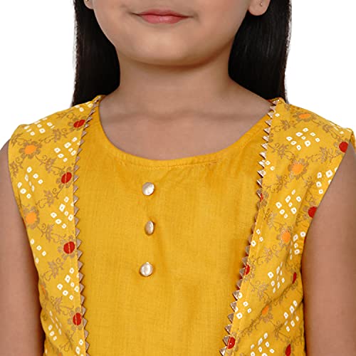 Image of Bitiya By Bhama Girl's Silk A-Line Knee-Length Casual Dress