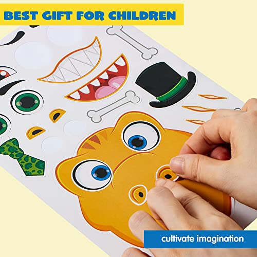 JOYIN 90 PCS 9.8”x6.7 Make-a-face Sticker Sheets Make Your Own Animal Mix and Match Sticker Sheets with Safaris, Sea and Fantasy Animals Kids Party Favor Supplies Craft