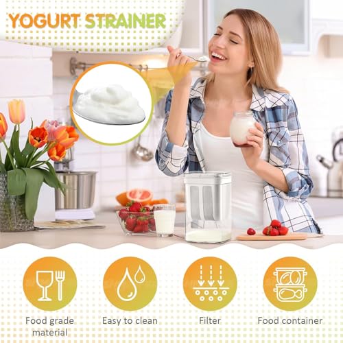 Image of Snmmifer Multifunctional Yogurt Maker with Storage Container, BPA-Free Plastic, 1.4L Capacity, Homemade Greek Yogurt and Curd (1.4L)