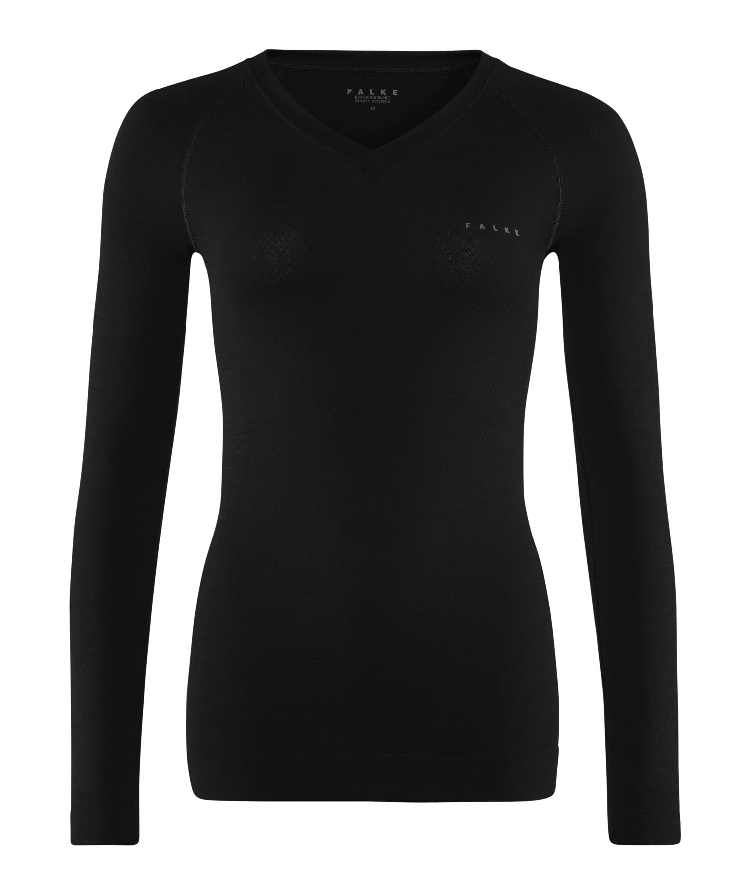 Falke Mujer Wool-Tech Light V Neck Camiseta técnica Deportiva Manga Larga para climas cálidos y fríos Transpirable regulación del Clima neutralizador de olores Lana Hilo Funcional 1 Pieza | de lana merina para temperaturas de cálidas a frías