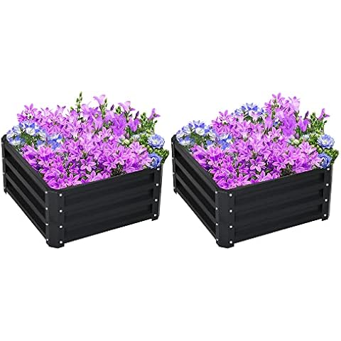 Outsunny Set of 2 Raised Garden Beds Cover