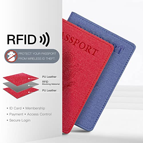 Image of Vaccination Passport Holder, RoseRed&LightPurple, 2pack
