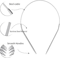 Vista 4 de Agujas de tejer circulares de acero inoxidable, tamaño 0, 16 pulgadas de longitud, aguja circular para proyectos hechos a mano, tejido de bricolaje