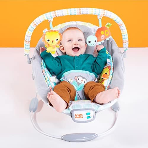 Bright Starts Comfy Ana Kucağı Yatıştırıcı Titreşimler Bebek Koltuğu - Kumaş Oyuncaklar, Müzik ve Çıkarılabilir Oyuncak Barı, 0-6 Ay, 9 kg'a Kadar (Whimsical Wild) - Görsel 7