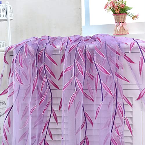 Icyang Leaf Curtains, Window Curtains Vine Curtain Willow Tulle Room 78.6 X 39.3 Inch, Sheer Curtains Green Window Curtain Drape Panel Sheer Valances For Living Room Bedroom Balcony Door #TOP3