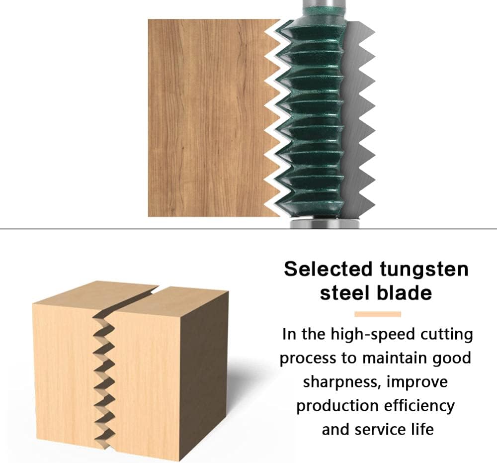 Drill Bit 1PC 12MM Shank Milling Cutter Wood Carving Raised panel"V"joint Bits Finger Joint Glue Milling Cutter Tenon