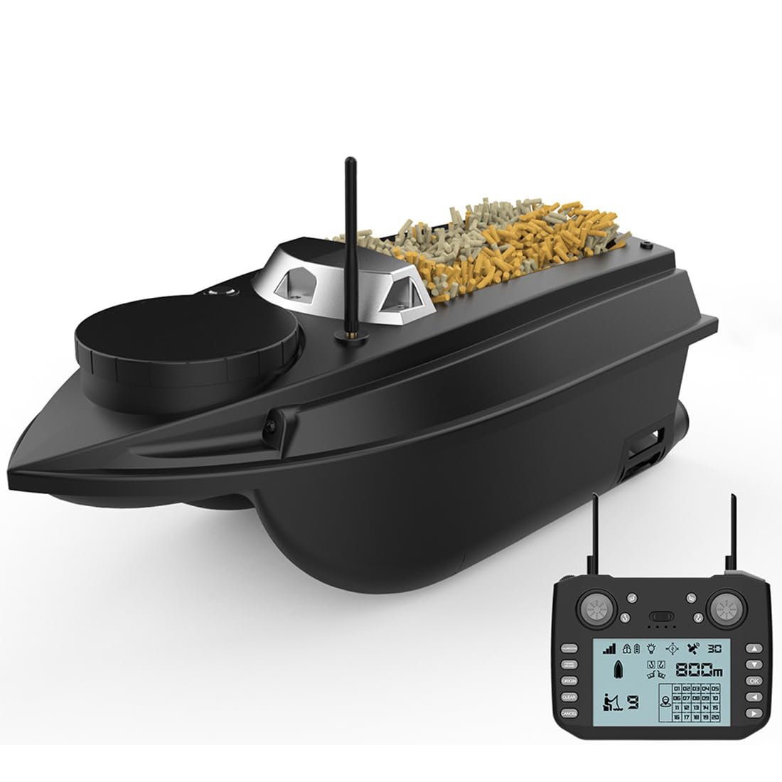 V030 RC Łódź na przynęty z pozycjonowaniem GPS, duża pojemność 3 kg, podwójny silnik, 12 V szybka przynęta RC dla miłośników wędkarstwa i dorosłych (wersja podstawowa)