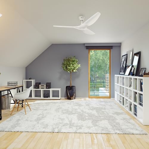 Image of Big Ass Fans Haiku L Indoor Ceiling Fan with LED Light - 60 Inch Smart Ceiling Fan, Whisper-Quiet Permanent Magnet Motor, Wi-Fi App Control, Alexa & Google Compatible, Design for Medium Rooms, White