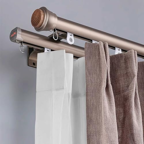 Sistema de riel de cortina de doble barra para montaje en pared, fácil de instalar, divisor de habitación para sala de estar y dormitorio, dorado, 1 m