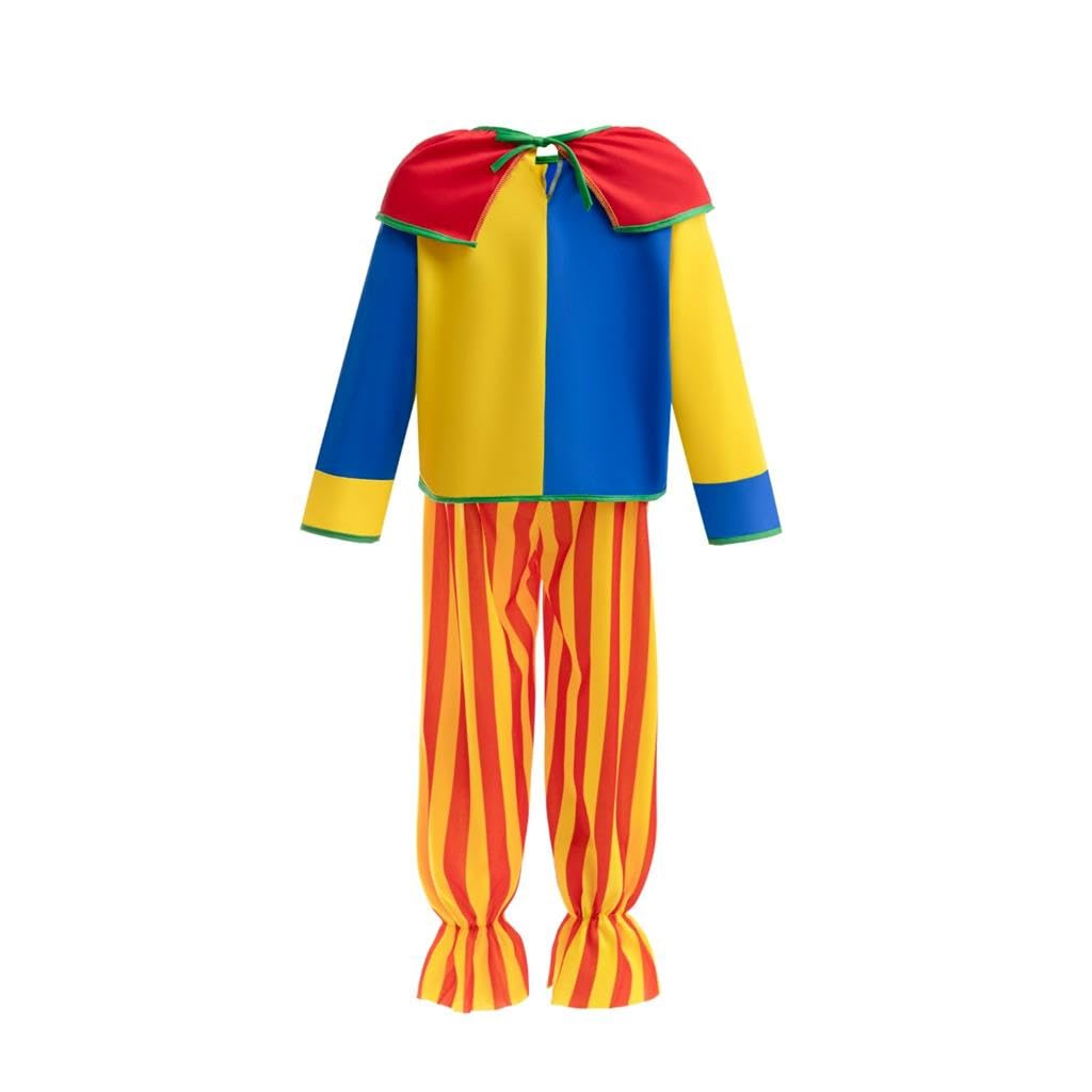 Lito Angels Clown Halloween Costume Fancy Dress Up with Red Rainbow Wig for Kids Boys or Girls Age 7-9 Years (Tag Number 0M) - Image 2