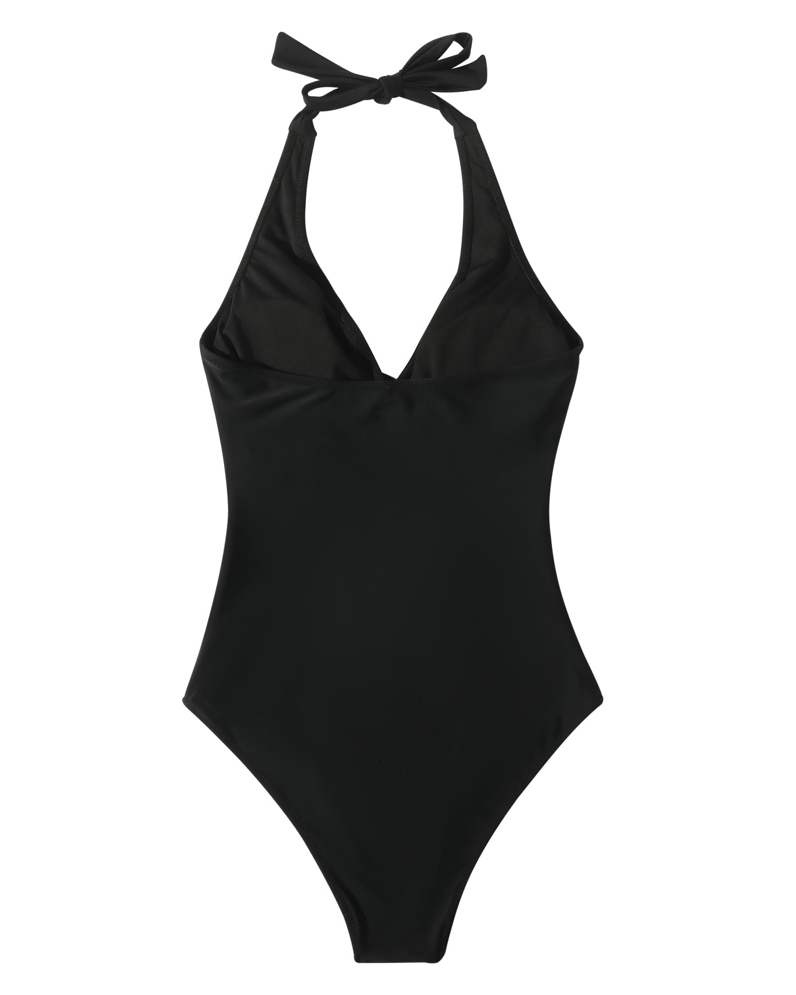 RXRXCOCO Traje de baño de una pieza para mujer, con control de abdomen, con cordón y malla halter