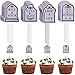 72 Pieces Halloween Cupcake Decorations Halloween Tombstone Cupcake Toppers Gravestone Cake Toppers Tombstone Cupcake Picks for Halloween Themed Party Decorations Supplies
