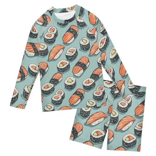 Sushi Food Toddlers and Baby Boys' Swimsuit Trunk and Rashguard Set B0403693