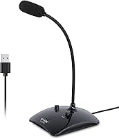 Vista 1 de Micrófono de grabación, micrófono omnidireccional de condensador de podcast de computadora con botón de silencio e indicador LED para laptop, Mac