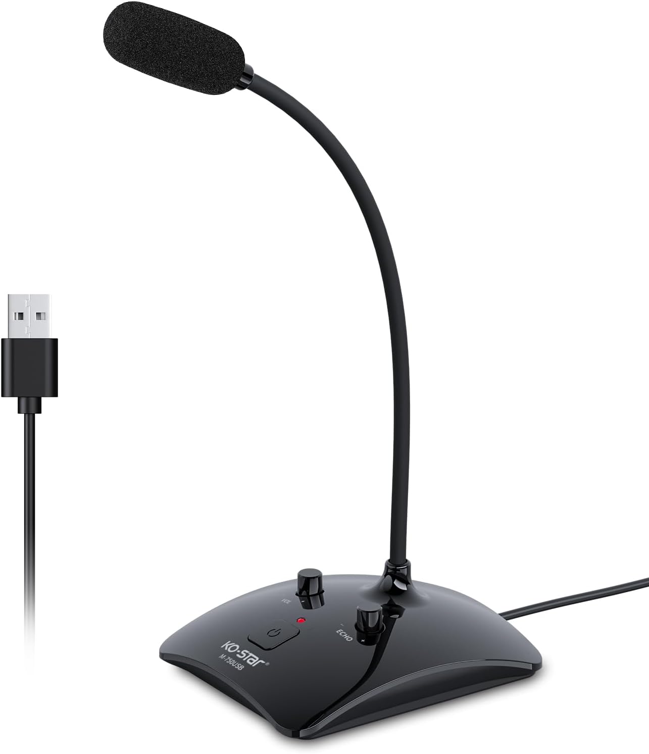 – Ko-Star Recording Microphone, Computer PC Podcast Condenser Omnidirectional Mic with Mute Button & LED Indicator for Laptop, Mac, PS4 - Vocal, Podcasting, Skype, YouTube, Streaming (Gray)