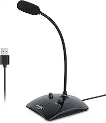 Ko-Star Microfone de gravação, microfone omnidirecional condensador de podcast de computador com botão mudo e indicador LED para laptop, Mac, PS4 - vocal, podcasting, Skype, YouTube, streaming (preto)