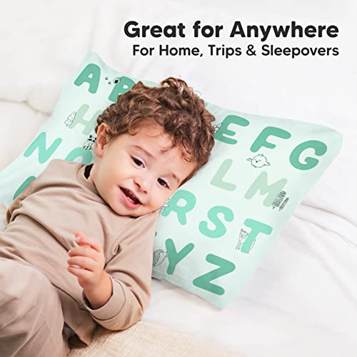 Image of KeaBabies Toddler Pillowcase 13x18 Organic Cotton Cover, KeaABC Mint