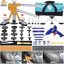 GLISTON 45pcs Paintless Dent Repair Tool Dent Puller Kit, Adjustable Width, Pops a Dent Car Dent Removal Kit, PDR Golden…