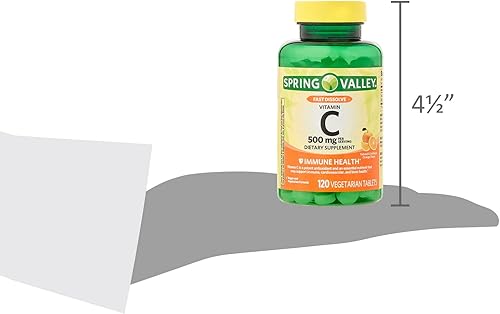 Miniatura 9 de Vitamina C 500mg - Spring Valley Tablets 120 ct (1 paquete) Set con Fusion Shop Store Week estuche (1)