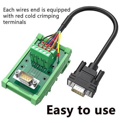 2Pack DB9 Connector RS232 Serial Cable 40cm/16inch,DB9 Female to Bare Wire End,D-SUB 9-Pin Connector RS232 to Bare Wire Cable,9 Wire All Provided with Wiring Terminals-Black