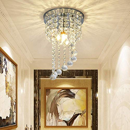 Lustre en cristal LED en S argenté 20x20x34cm pour porche et allée