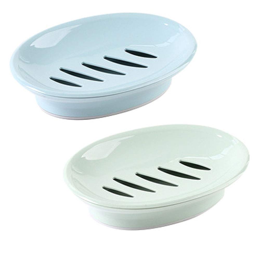Ubrand Soap Dish with Drain Soap Holder Soap Saver Easy Cleaning Dry Bar Soap Holder Shower,Bathroom, Kitchen Dish Soap Holder Dish Soap Container- Green & Blue