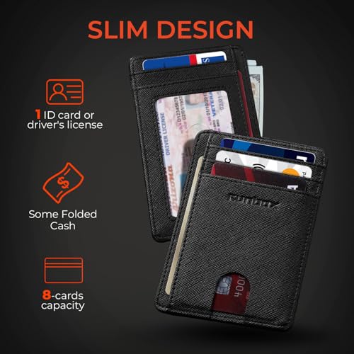 RUNBOX Slim Minimalist Front Pocket RFID Blocking Leather Wallets for Men and Women Card Holder Wallets Gifts for men — view 3