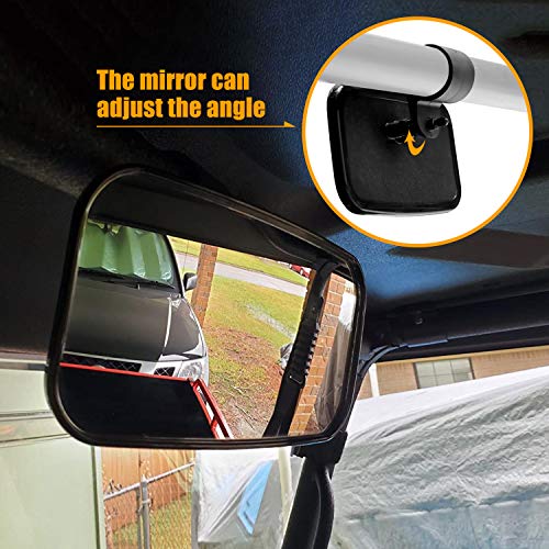 RANSOTO UTV Side Rear view Mirror And Center Mirror for 1.6" to 2" Bar Compatible with Polaris RZR Ranger Can-Am Maverick Commander Yamaha Rhino Kawasaki Teryx Honda Pioneer Talon Arctic Cat ZForce