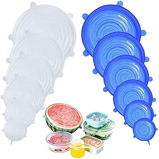 DigHealth Silicone Stretch Lids, 12 Pack of Silicone Food Covers, BPA Free