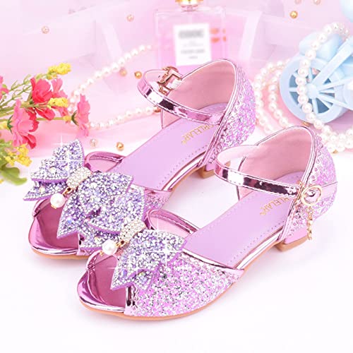 Girls Summer Foot Warmer Children With Diamond Shiny Sandals Princess Shoes Bow High Heels Show Princess Shoes2