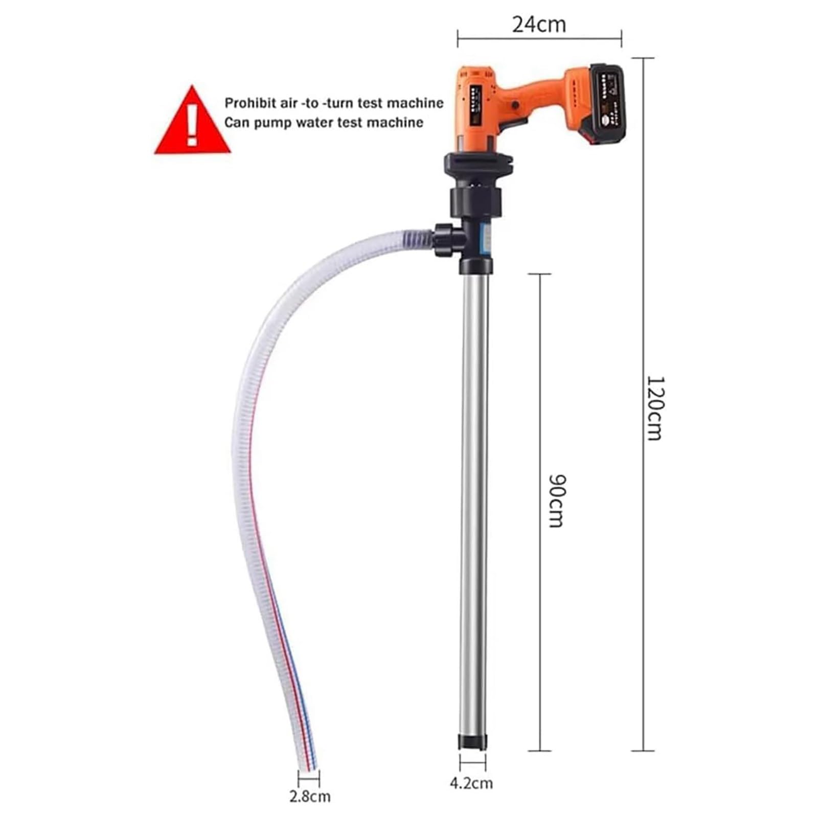 Pompa elettrica di aspirazione dell;Olio, Pompa Portatile per trasferimento Carburante da 90 cm con velocità Regolabile in Continuo, Pompe per fusti di Carburante da 800 W con Tubo