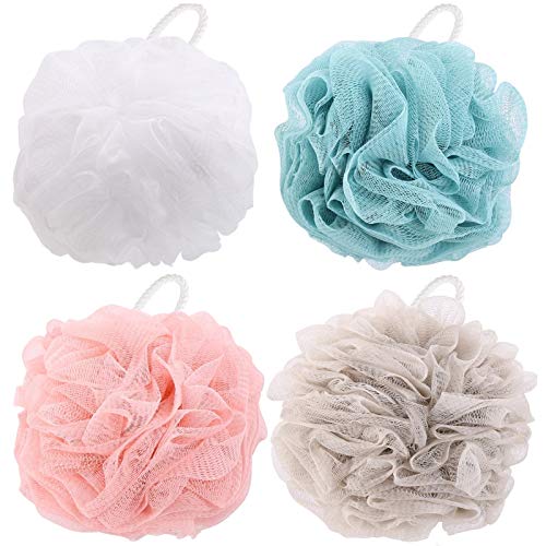 Loofah XL 75g/pcs Wash Sponge 4 Pack, Bath Puffs Bathing Sponges for Women and Men