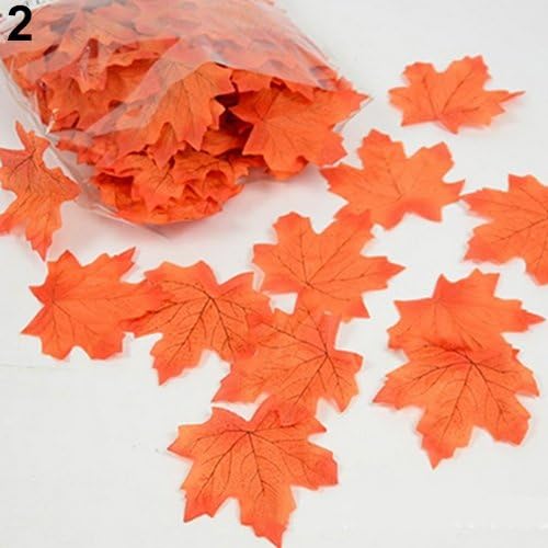 100 piezas de hojas de arce artificiales de colores mixtos de otoño, hojas de seda falsas, regalo de boda, hojas de arce de otoño, decoración de
