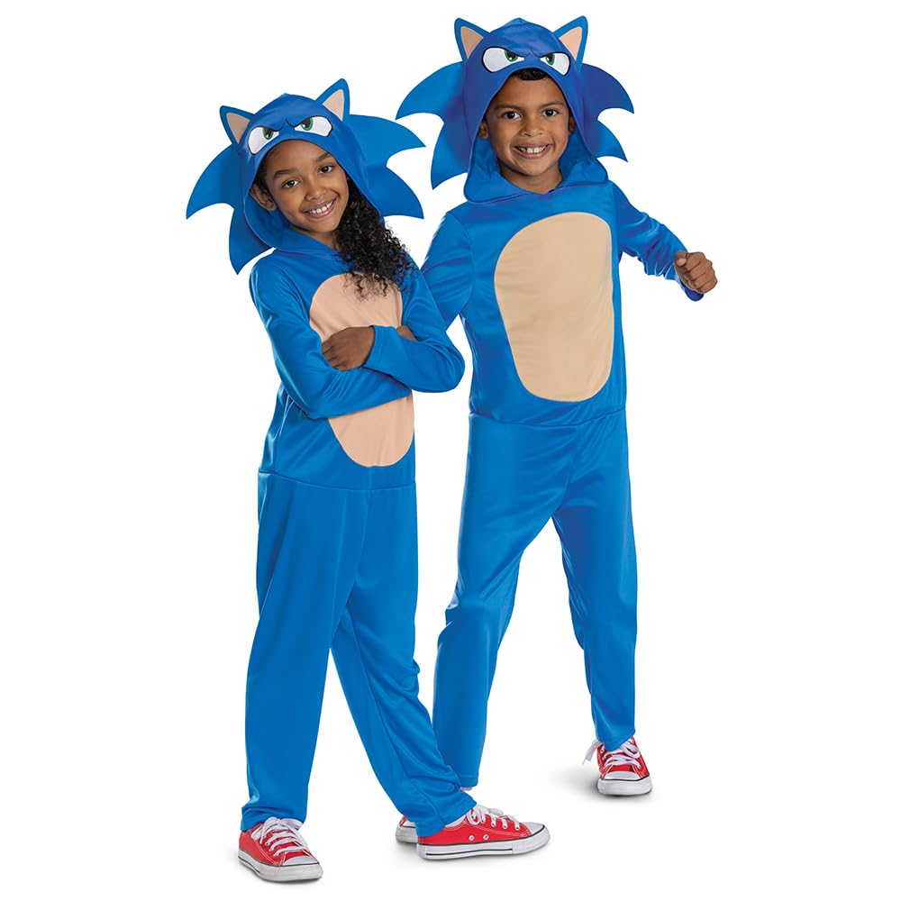 Disfraz Infantil de Sonic de Sonic La Película, Licencia Oficial de Disguise, Ajuste Cómodo y Diseño Detallado, Para edades de 7 a 8 años, 4 a 6 años, 3 a 4 años