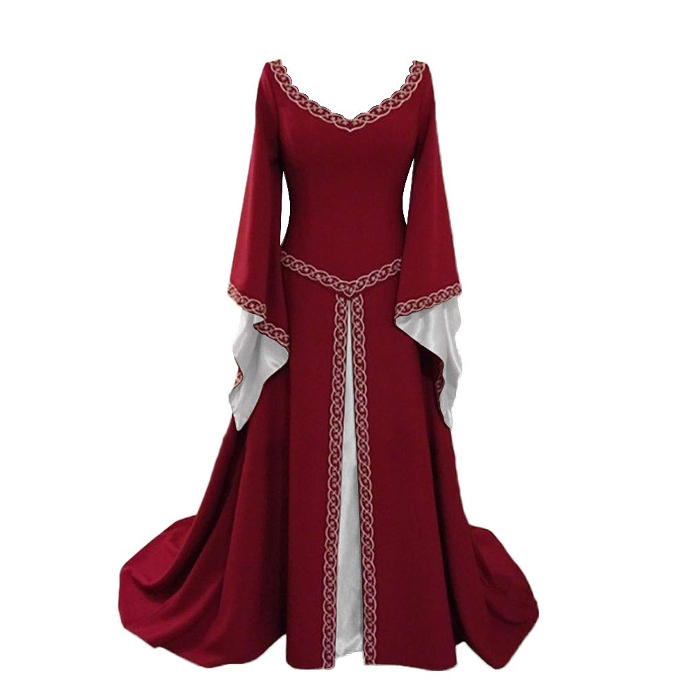 Mittelalterliches Kleid mit Langen Ärmeln, Renaissance-Kleid für Damen, Bauern-Chemise, Halloween-Kostüm, Fee, Gothic-Kleid, Nachthemd