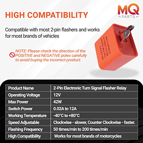 image for 2 Packs 2-Pin 12V Speed Adjustable LED Electronic Flasher Relay Fixes 