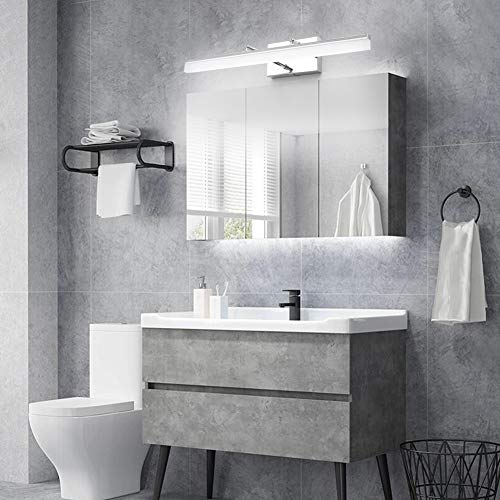 Image of Aipsun 24 inch Modern LED Vanity Lights Adjustable Bathroom Vanity Light Fixtures Chrome Bathroom Light Fixture Over Mirror 5500K