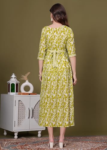 Image of SKY FAB Women Viscose Rayon Maternity and Feeding Dress Kurta with Dupatta with Zipper