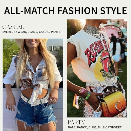 Shinning Rhinestone Star Belt for Men Women Western Hip Hop Punk Y2k Style Unisex Leather Belt for Cowgirl Cowboy4